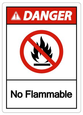 Danger No Flammable Symbol Sign On White Background