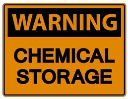 Warning Chemical Storage Sign On White Background vector