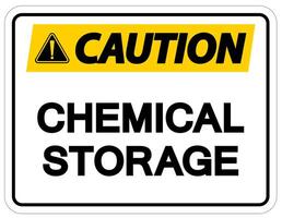 Caution Chemical Storage Sign On White Background vector