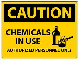 Caution Chemicals In Use Symbol Sign On White Background vector