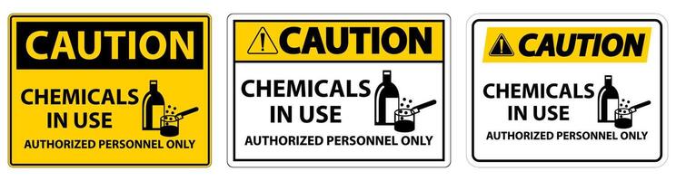 Caution Chemicals In Use Symbol Sign On White Background vector
