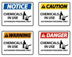 Danger Chemicals In Use Symbol Sign On White Background vector