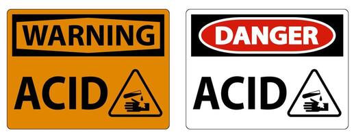 Label Acid Warning Sign On White Background vector