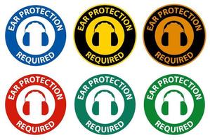 Caution Ear Protection Required Sign on white background vector