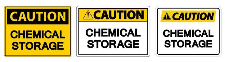 Caution Chemical Storage Sign On White Background vector