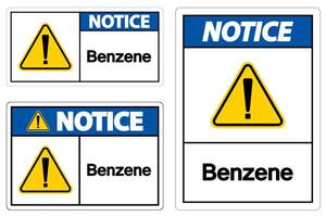 Notice Benzene Symbol Sign On White Background vector