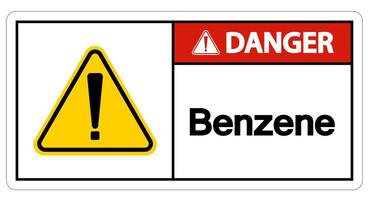 Danger Benzene Symbol Sign On White Background vector