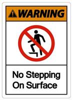 Warning No Stepping On Surface Symbol Sign vector