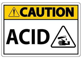 Label Acid Caution Sign On White Background vector