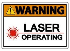 Warning Safety Sign Laser Operating On White Background vector