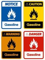 Danger Gasoline Symbol Sign On White Background vector