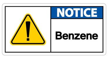 Notice Benzene Symbol Sign On White Background vector