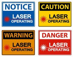 Warning Safety Sign Laser Operating On White Background vector