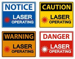 Warning Safety Sign Laser Operating On White Background vector