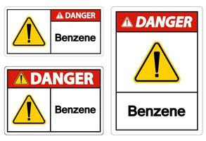 Danger Benzene Symbol Sign On White Background vector