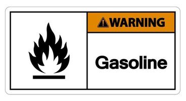 signo de símbolo de gasolina de advertencia sobre fondo blanco vector