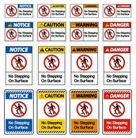 Warning No Stepping On Surface Symbol Sign vector