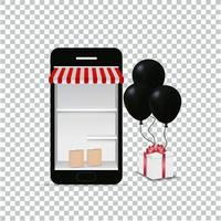shop phone 3d vector illustration