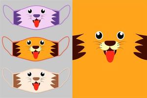 mask vector template with cute and sweet cat design