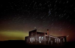 Star Trails Night Photography Abandoned Building photo