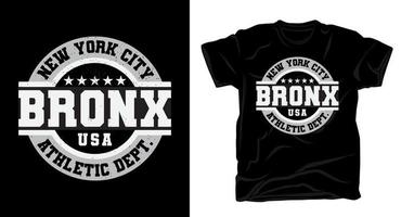 tipografía del bronx de la ciudad de nueva york para el diseño de camisetas vector