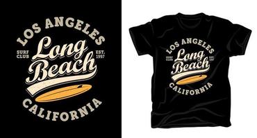 Los angeles long beach typography t-shirt design vector