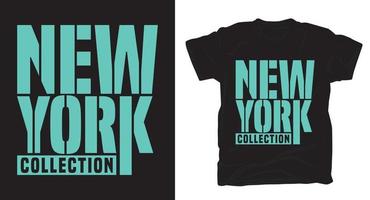 diseño de camiseta de tipografía de colección de nueva york vector