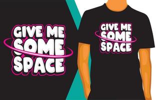 dame un poco de diseño de letras espaciales para camiseta vector