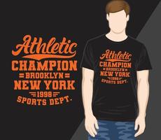 Athletic champion typography t-shirt design vector