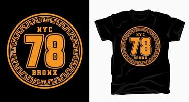 nyc setenta y ocho bronx varsity diseño de tipografía para camiseta vector