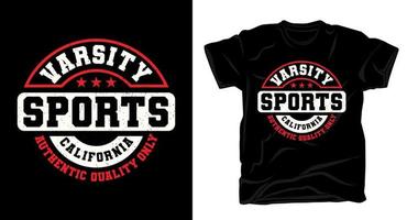 diseño de camiseta de tipografía de deportes universitarios vector