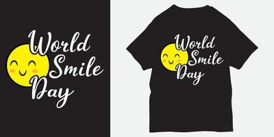 World smile day slogan for t shirt print vector