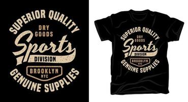 Sports division typography t-shirt design vector