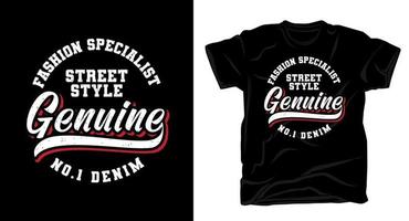 Genuine typography design for t-shirt vector