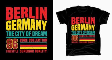 berlín alemania la ciudad del diseño de tipografía de ensueño para camiseta vector