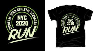 Run typography for t-shirt design vector