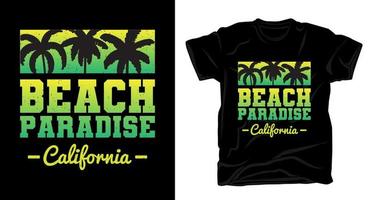 diseño de camiseta de tipografía de beach paradise california vector