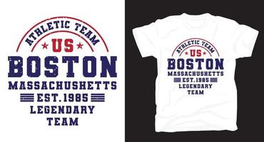 diseño de camiseta de tipografía de boston del equipo atlético vector