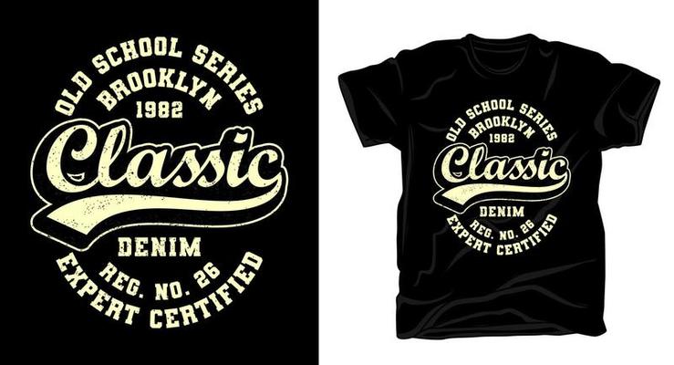 Classic denim typography t-shirt design