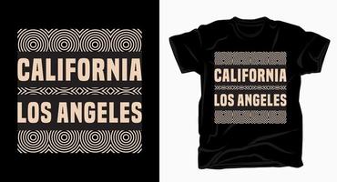 diseño de tipografía de california los angeles para camiseta vector