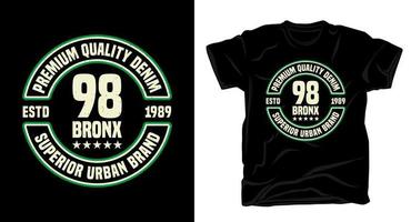 noventa y ocho diseño de camiseta de tipografía bronx vector