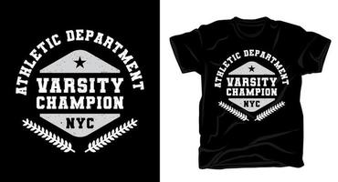 Varsity champion typography t-shirt design vector