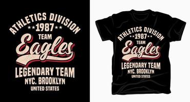 Athletics division team eagles varsity typography design for t-shirt