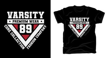 diseño de camiseta de tipografía del equipo universitario ochenta y nueve vector