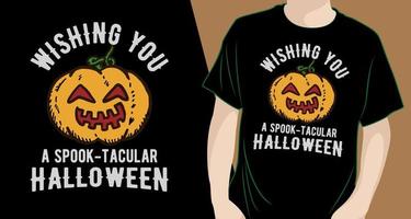 Wishing you a spooktacular halloween lettering design for t shirt vector