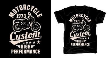 Motorcycle custom high performance typography t-shirt design vector