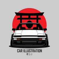 CAR ILLUSTRATION WITH A GRAY BACKGROUND.eps vector