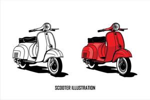 ilustración de scooter con un fondo blanco.eps vector