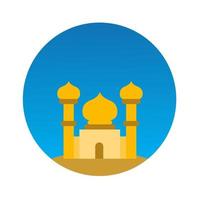 flat style mosque design with full of color. vector