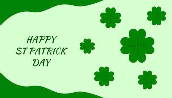 happy st patrick day background design in green color. clover leaf illustration. clover leaf icon vector